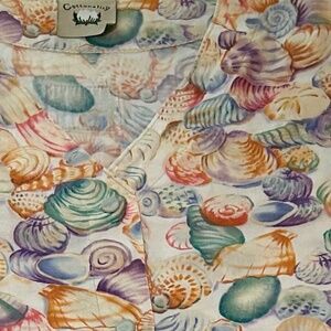 Women's Cottonality Natural Comfort Snap-Front 6-pocket Scrub Top size XL